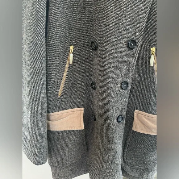 Vintage Escada brown Double-Breasted Pea Coat - Picture 4 of 15